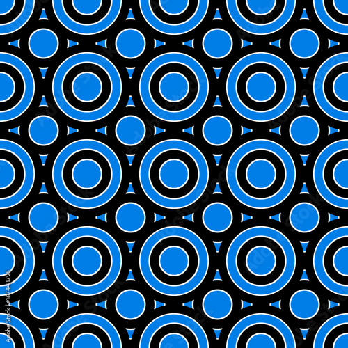 Abstract seamless pattern with blue circles, Vector Illustration