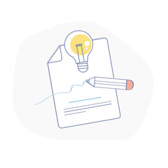 Creative Process, Ideas Generation or Creativity icon illustration