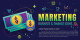 Fototapeta Big Ben - icon. business. finance. Marketing. money. success. teamwork. modern design. vector illustration colorful on blue background. logo. symbol