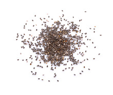 Chia Seeds On White Background