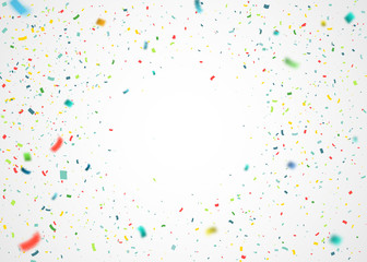 colorful confetti falling randomly. abstract background with explosion particles. vector illustratio