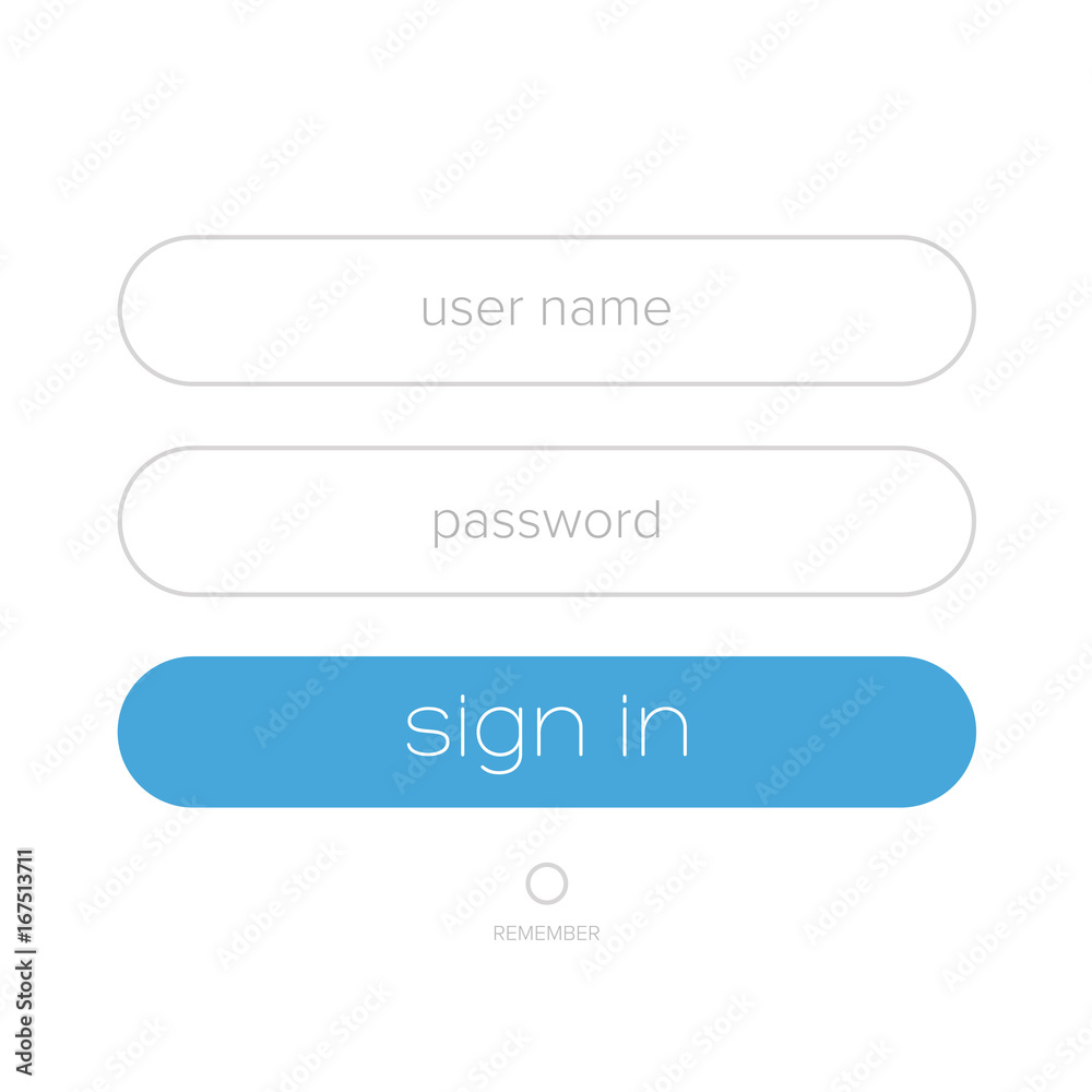 Minimal login form template Stock Vector | Adobe Stock