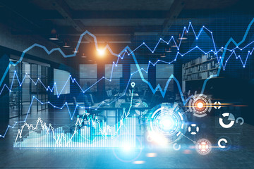 Poster - Night office, hud and graphs
