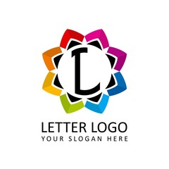 Sticker - Letter L for Multimedia logo, beauty logo, nature logo, institute logo 