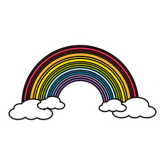 Poster - Beautiful fantasy cloud with rainbows vector illustration design