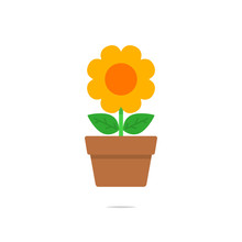Flower In A Pot Vector Isolated