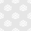 White plane succulents in light gray background. Seamless pattern vector illustration.