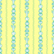 Vertical striped style of cactus and succulents in green outline on pastel yellow background. Hand drawn style. Seamless pattern vector illustration.
