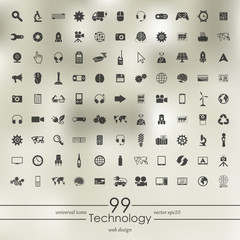 Canvas Print - Set of technology icons