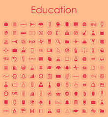 Poster - Set of education simple icons