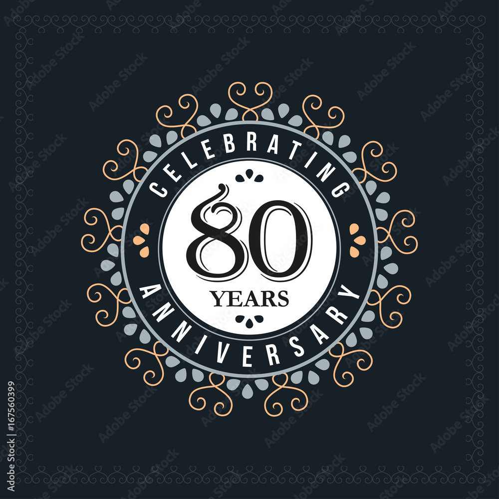 80 years anniversary design template. Vector and illustration ...