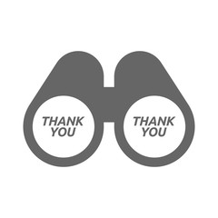 Canvas Print - Isolated binoculars with    the text THANK YOU