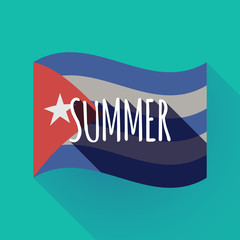 Canvas Print - Long shadow Cuba flag with    the text SUMMER