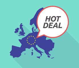 Sticker - Long shadow EU map with    the text HOT DEAL