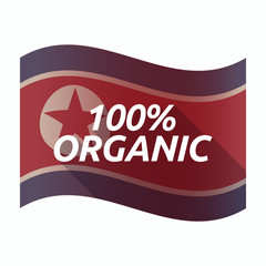 Wall Mural - Isolated North Korea flag with    the text 100% ORGANIC