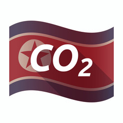 Sticker - Isolated North Korea flag with    the text CO2