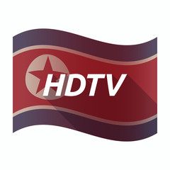 Canvas Print - Isolated North Korea flag with    the text HDTV