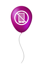 Wall Mural - Isolated balloon with  a phone  in a not allowed signal