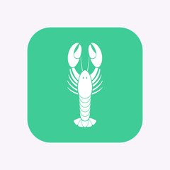 Sticker - Isolated button with a lobster seafood