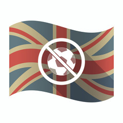 Canvas Print - Isolated UK flag with  a soccer ball  in a not allowed signal