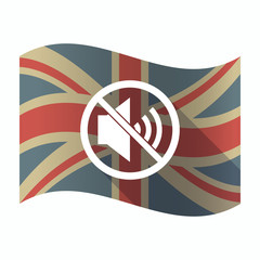 Sticker - Isolated UK flag with  a speaker  in a not allowed signal