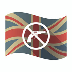 Sticker - Isolated UK flag with  a gun  in a not allowed signal