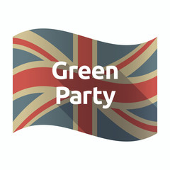 Sticker - Isolated UK flag with  the text Green Party