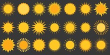 Sun Collection Vector Icon, Flat Design