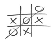 Black Marker, Tic Tac Toe Drawing Isolated On White Background
