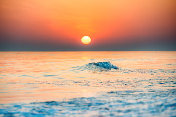 Wall Mural - sunset or sunrise over sea