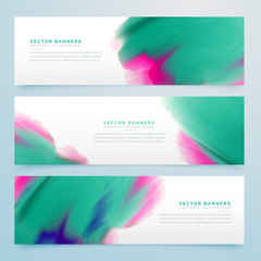 modern watercolor horizontal banner design template