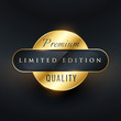 premium limited edition golden label or badge design