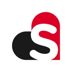Wall Mural - letter s and heart vector logo