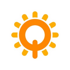 Wall Mural - sun vector logo. letter q logo.