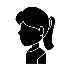 Wall Mural - Woman profile cartoon