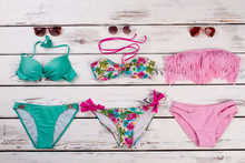 Set Of Different Swimming Suits.