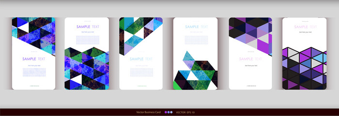 Wall Mural - Abstract geometric business card Set.