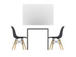 © sumetho - Table and chair with blank white frame