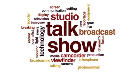 Wall Mural - Talk show animated word cloud, text design animation.