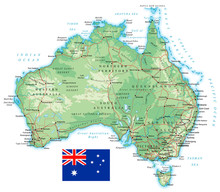 Australia - Detailed Topographic Map - Illustration