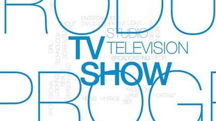 Wall Mural - TV show animated word cloud, text design animation.Kinetic typography.