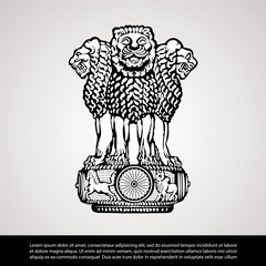 Vector image of India National Emblem