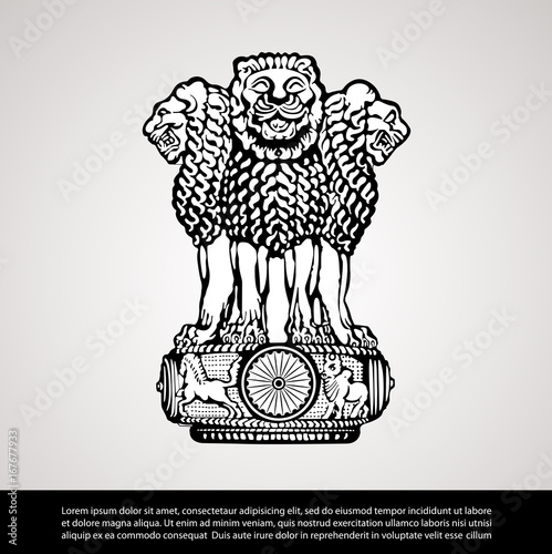 Vector Image Of India National Emblem Buy This Stock Vector And Explore Similar Vectors At Adobe Stock Adobe Stock How to draw emblem drawing of nation india easy emblem drawing step by step. vector image of india national emblem