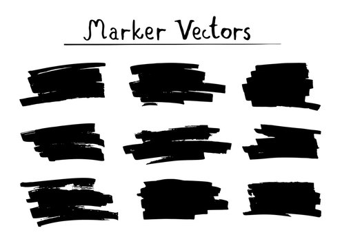 Marker banners isolated on light background