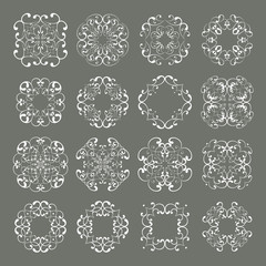 Wall Mural - set collections of ornamental lacy designs