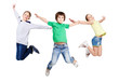 © Prostock-studio - Group of children jumping at white isolated studio background