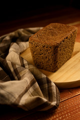 Wall Mural - Still life with rye bread, ears of corn