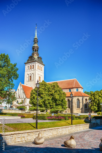 Fotografie, Obraz Tallinn, Estonia: the old town in the summer. St. Ofaf’s church