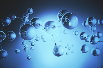 Fototapete - Blue bubble background