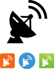 Sticker - Satellite Dish With Signal Icon - Illustration